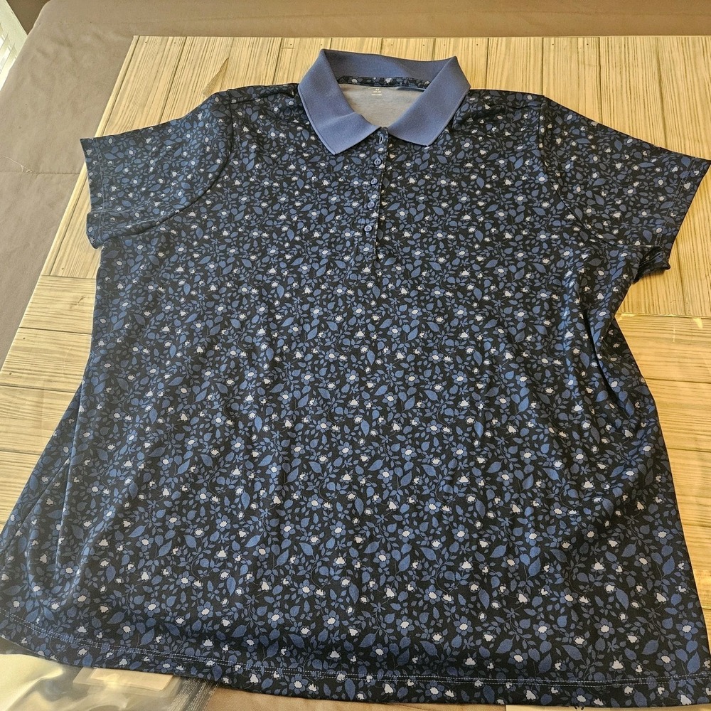 Lands End Shirt Mens 2XL Blue Graphic‎ Design Short Sleeves
